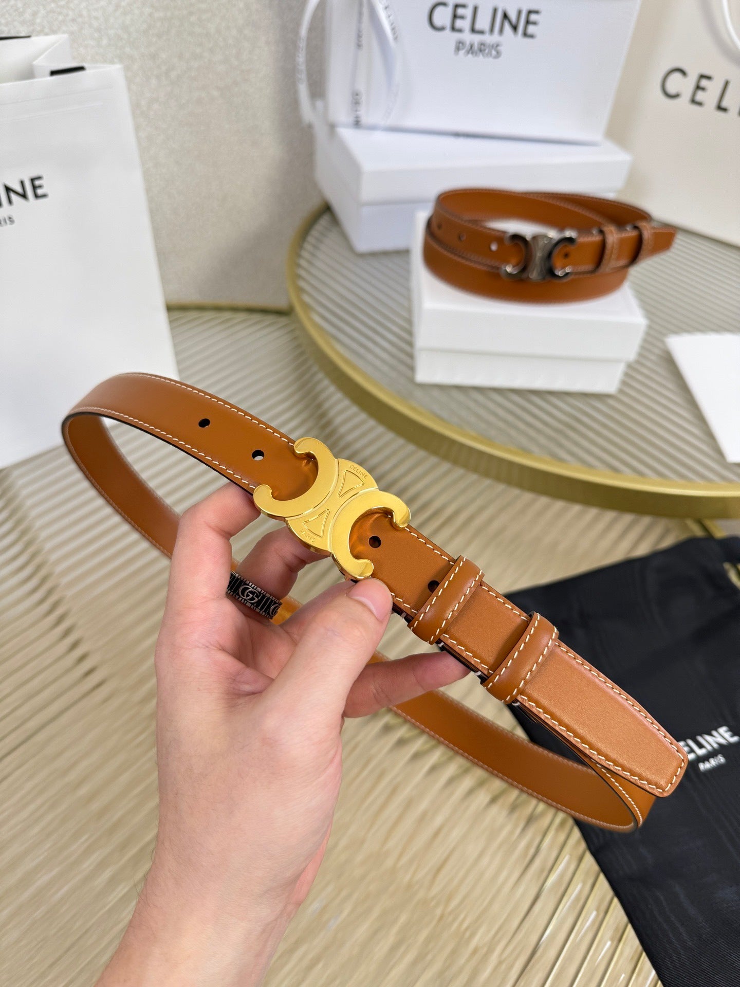 Triomphe Buckle Belt — 25mm