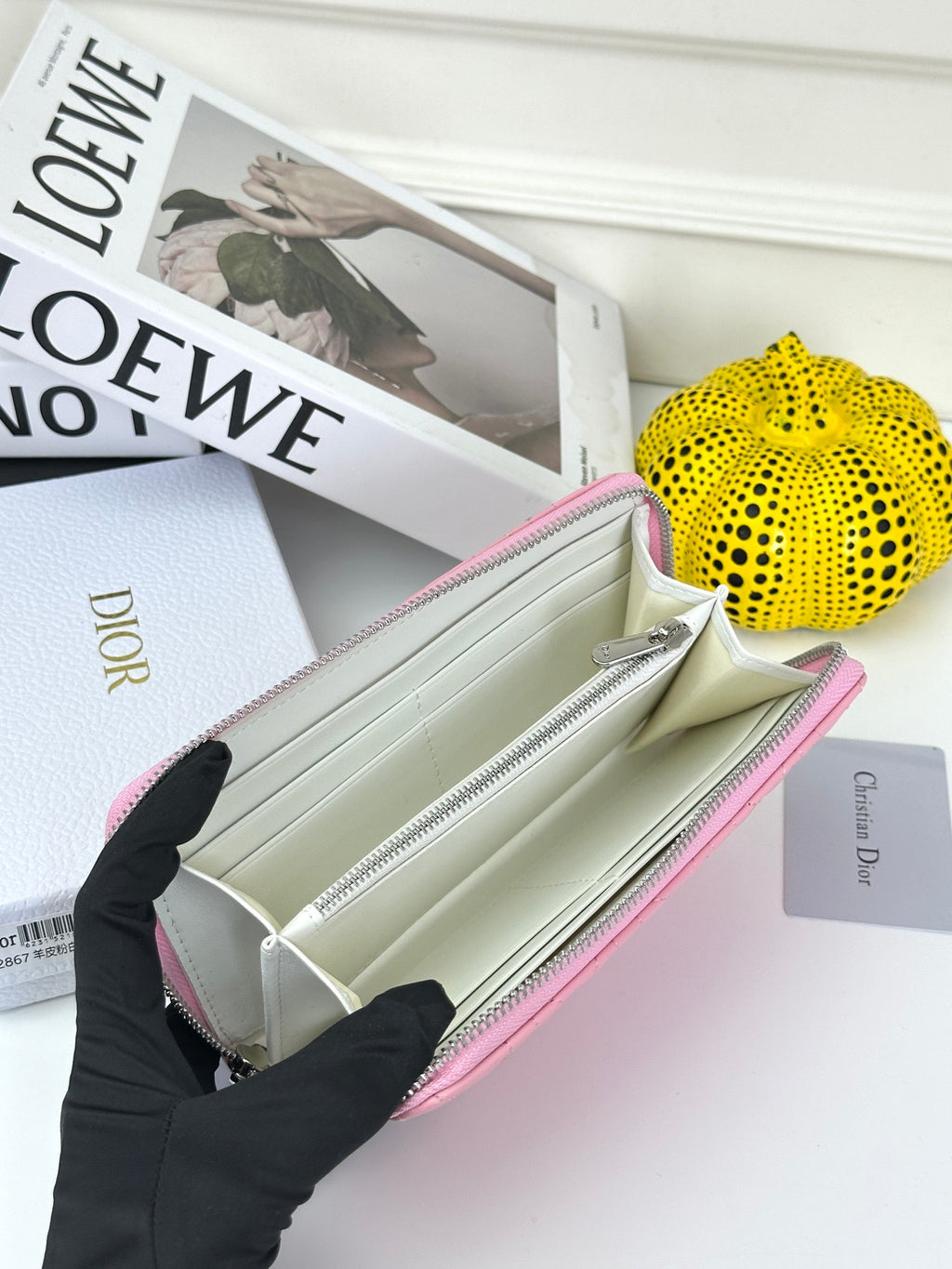 D Bow Logo Card Holder | S2867/ S2866| Lambskin |