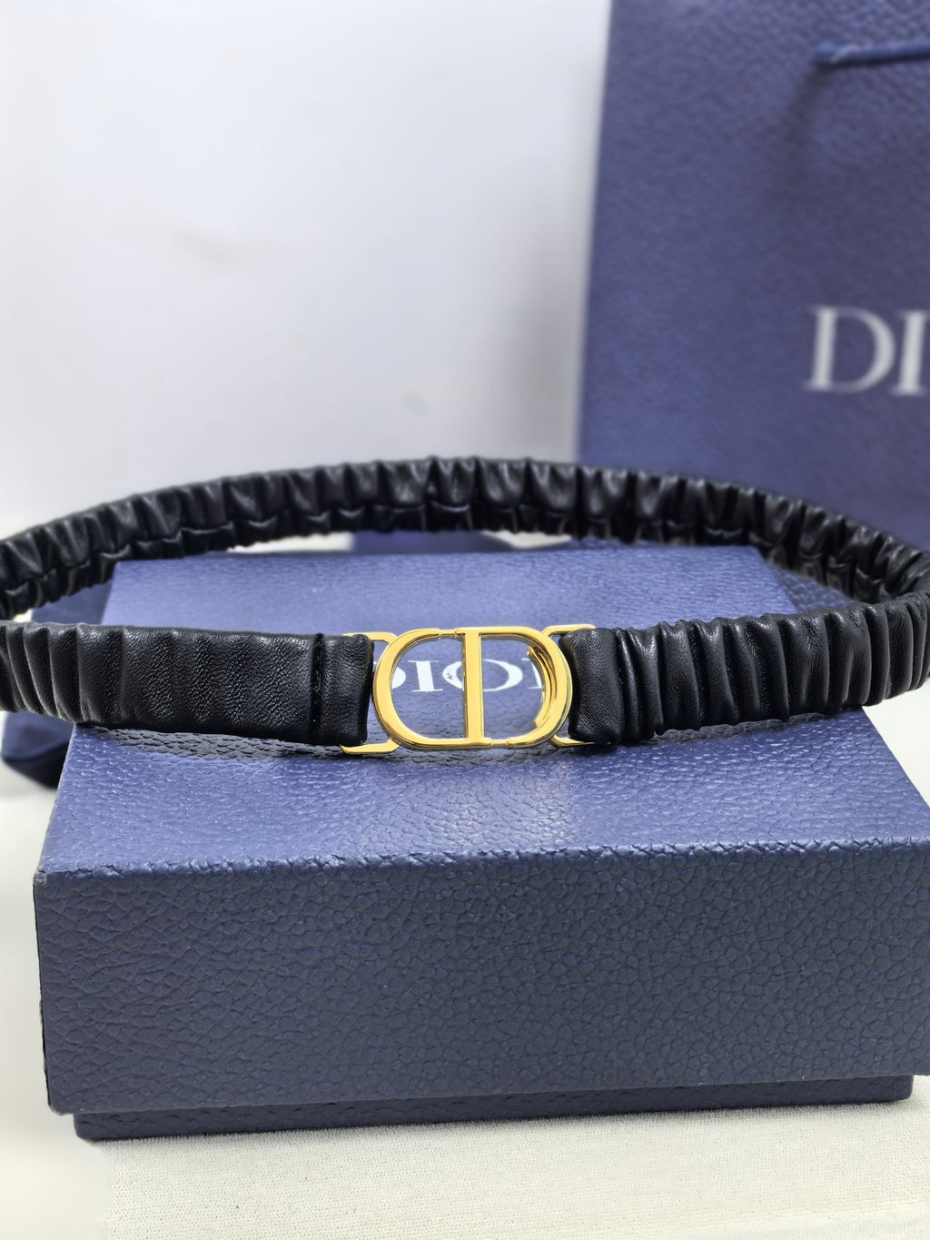 Gold Buckle Elastic Waist Belt