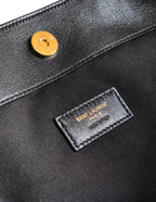 Elegant Black Lambskin Shoulder Tote