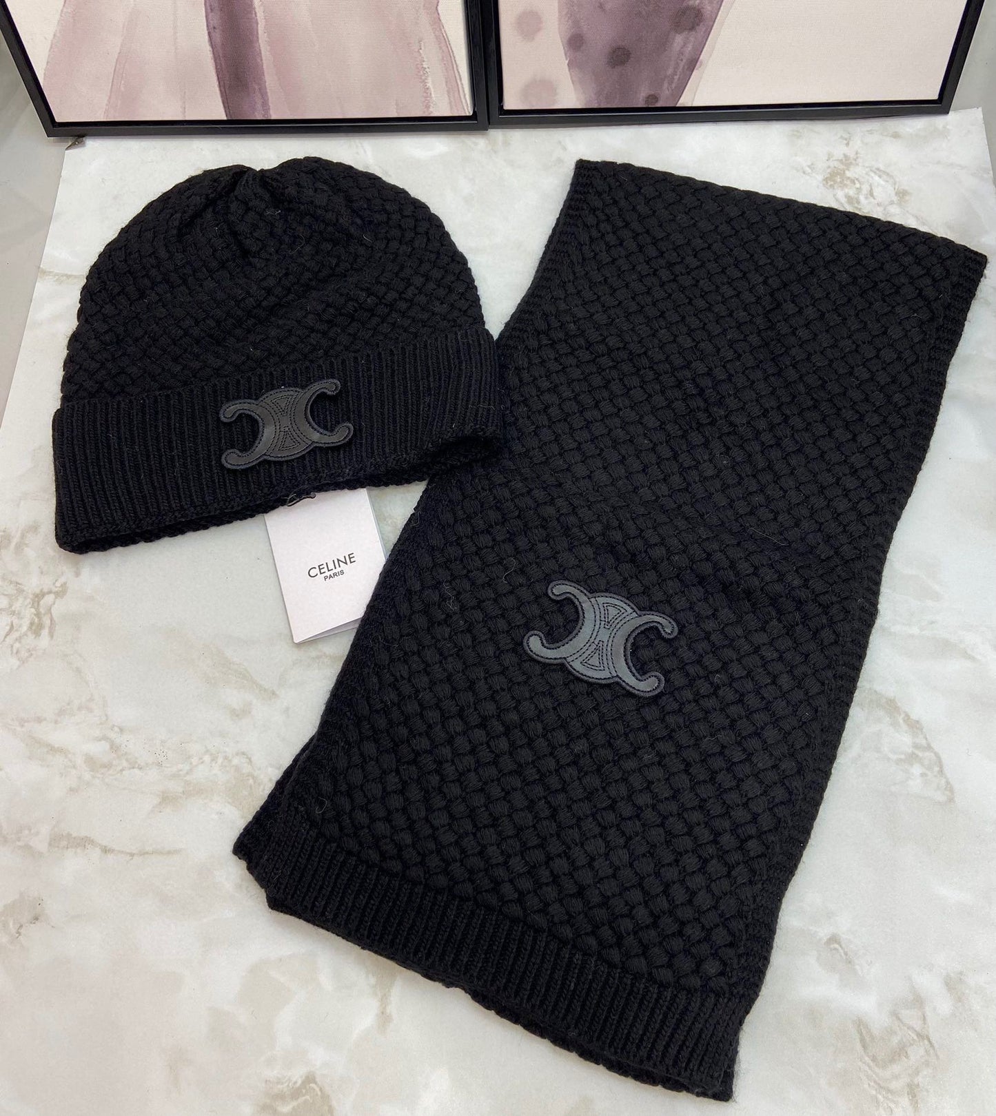 Ce*li*n cashmere hat and scarves