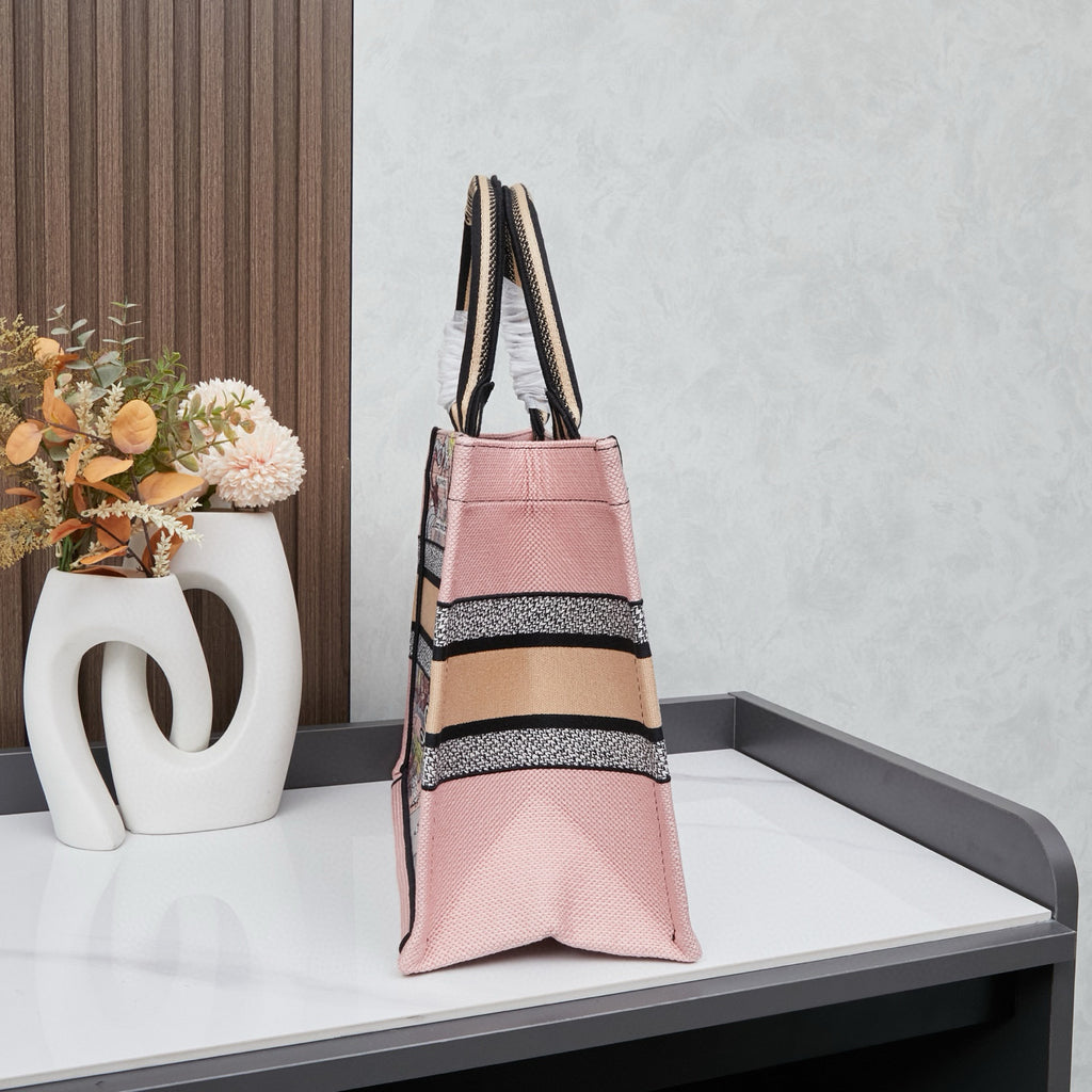 D Elegant Oversized Embroidered Tote Bag