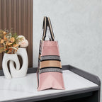 D Elegant Oversized Embroidered Tote Bag