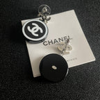 Logo Drop Earrings | Gold Tone