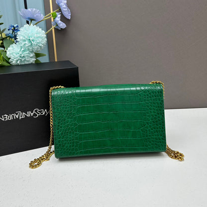 Y*S*L Crocodile Embossed Tassel Bag