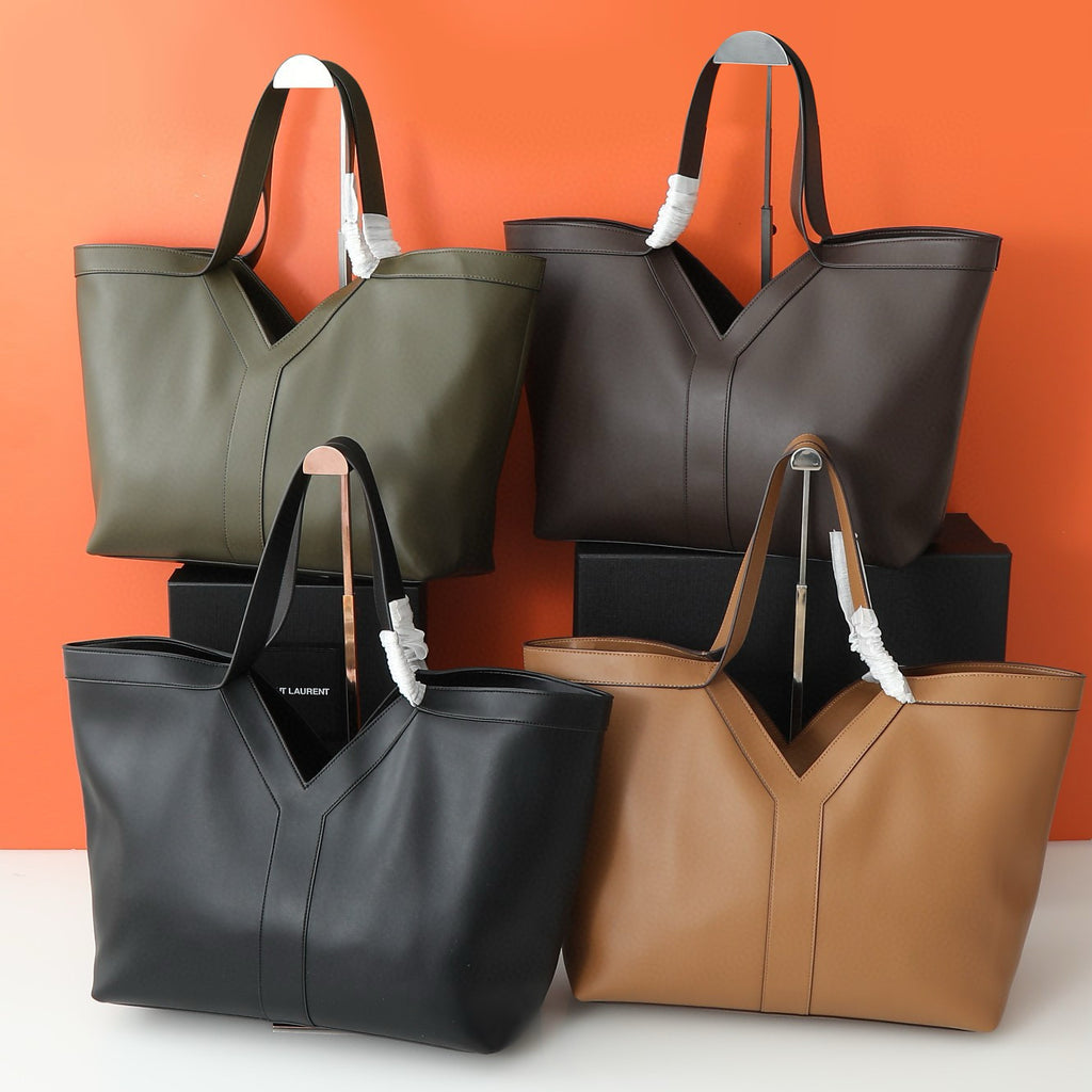 Y Elegant Soft Leather Suede-Lined Tote Bag