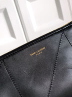 Elegant Black Lambskin Shoulder Tote