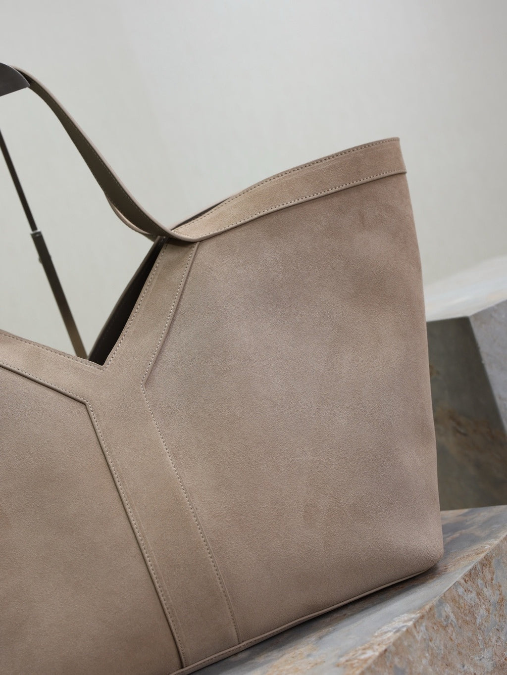 Y Suede & Calfskin Logo Tote Bag  |Premium Quality |