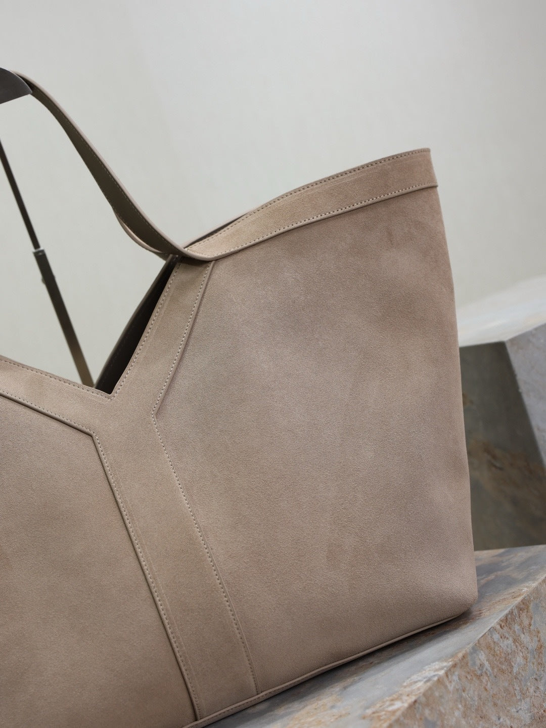 Y Suede & Calfskin Logo Tote Bag  |Premium Quality |