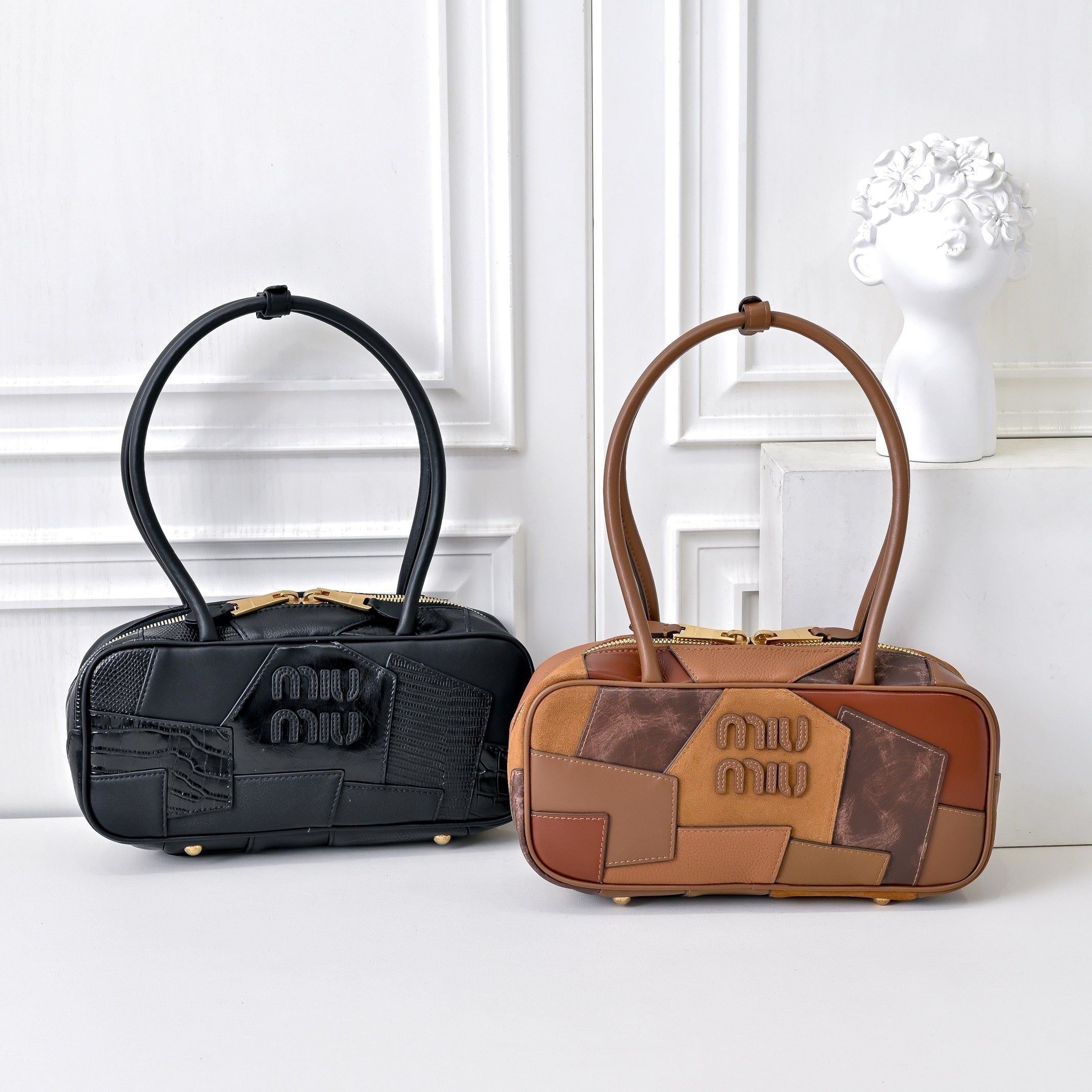 Patchwork Bowling Bag – Versatile & Unique Design