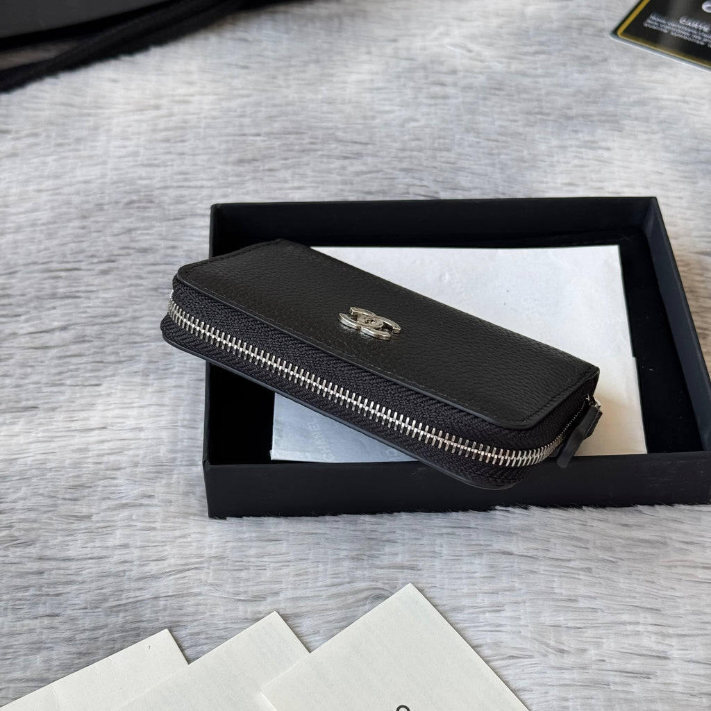 Lychee-Grain Zip Coin Purse (Premium Quality)