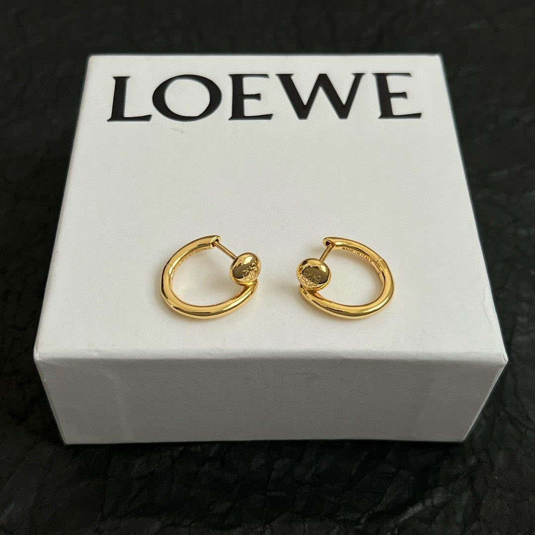 Gold-Tone Carved Diamond Clasp Hoop Earrings