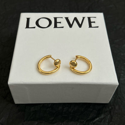 Gold-Tone Carved Diamond Clasp Hoop Earrings