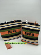 Raffia Stripe Woven Tote