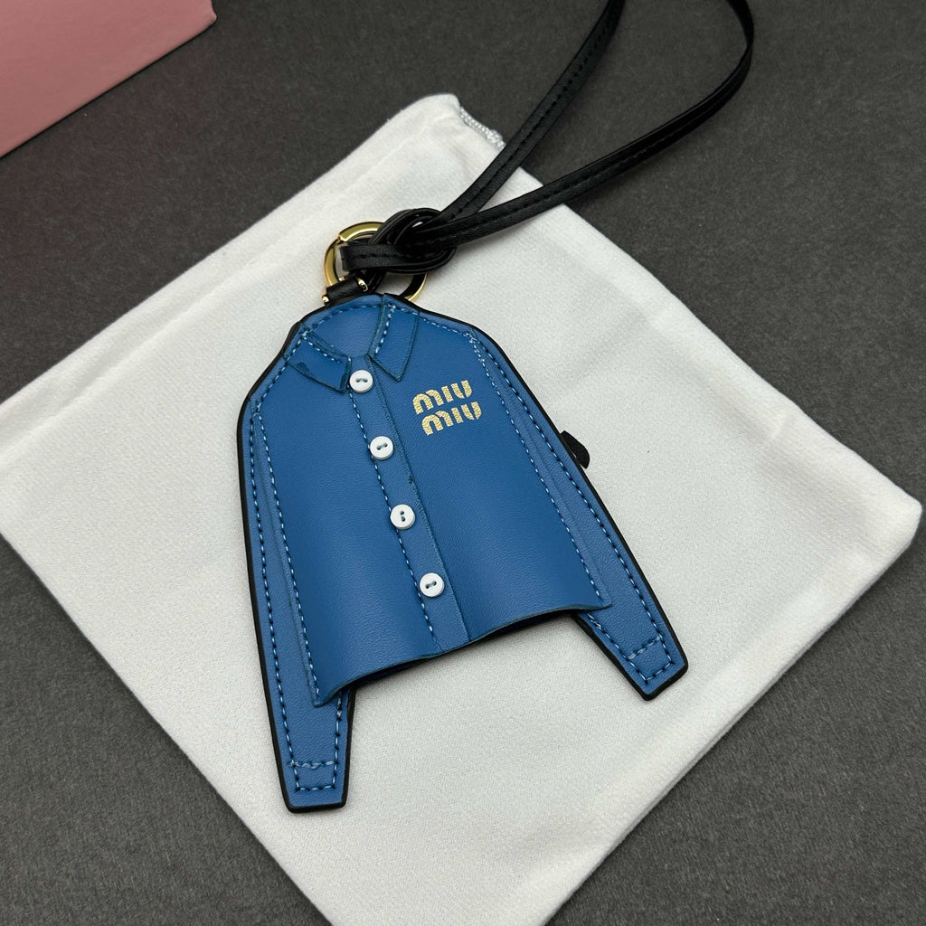 Leather Shirt-Inspired Bag Charm – Blue Edition