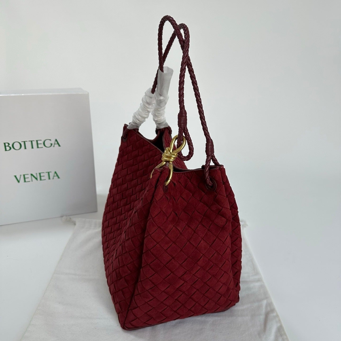 Soft Suede Parachute-Style Woven Bag