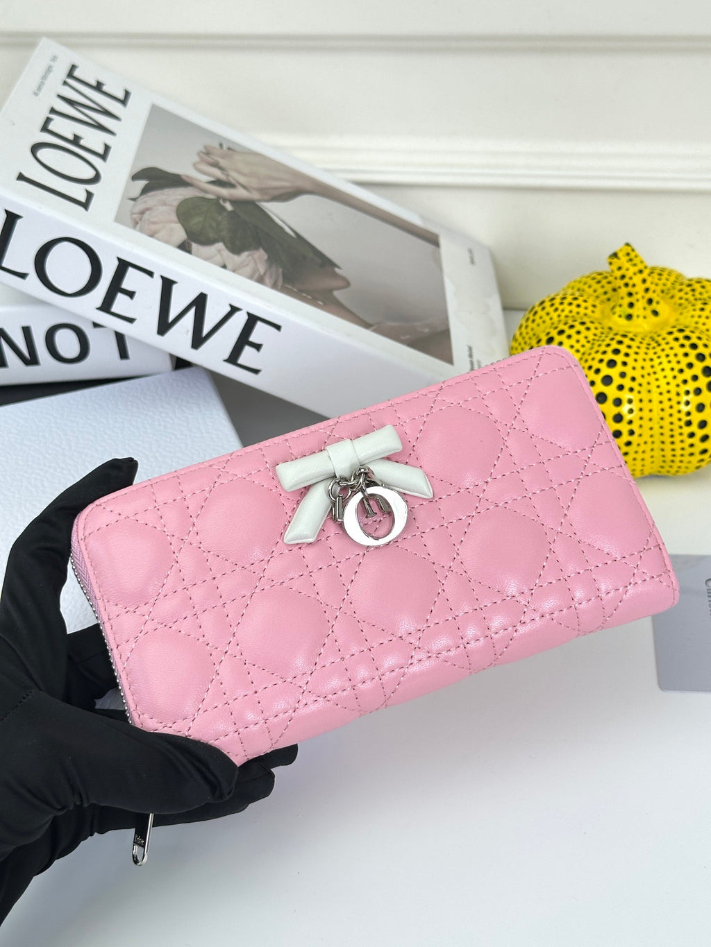 D Bow Logo Card Holder | S2867/ S2866| Lambskin |