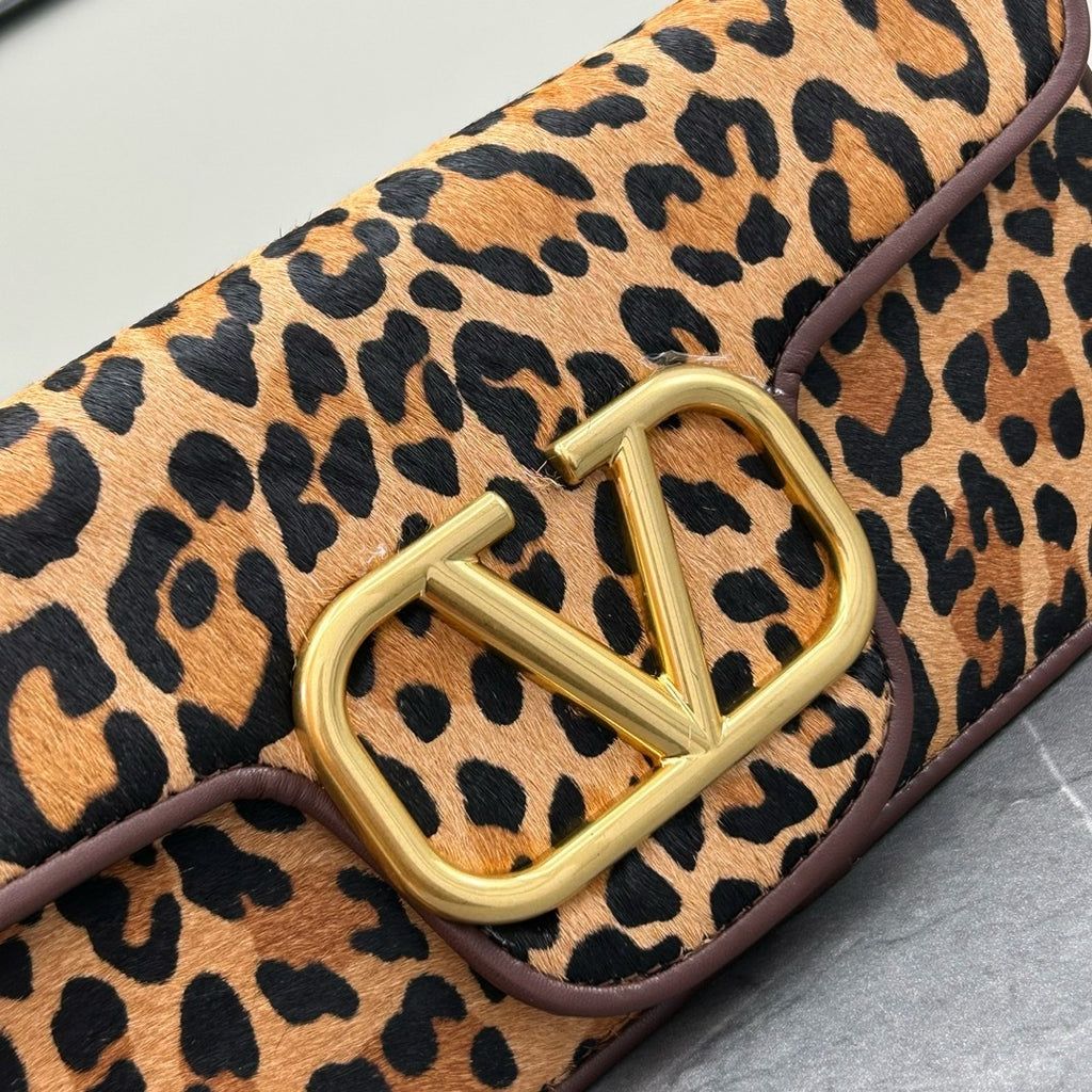 Leopard Print Logo Loco Calfskin Bag