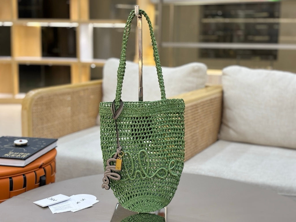 Handcrafted Raffia & Leather Tote  (Premium Quality)