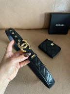Black & Gold Quilted Belt