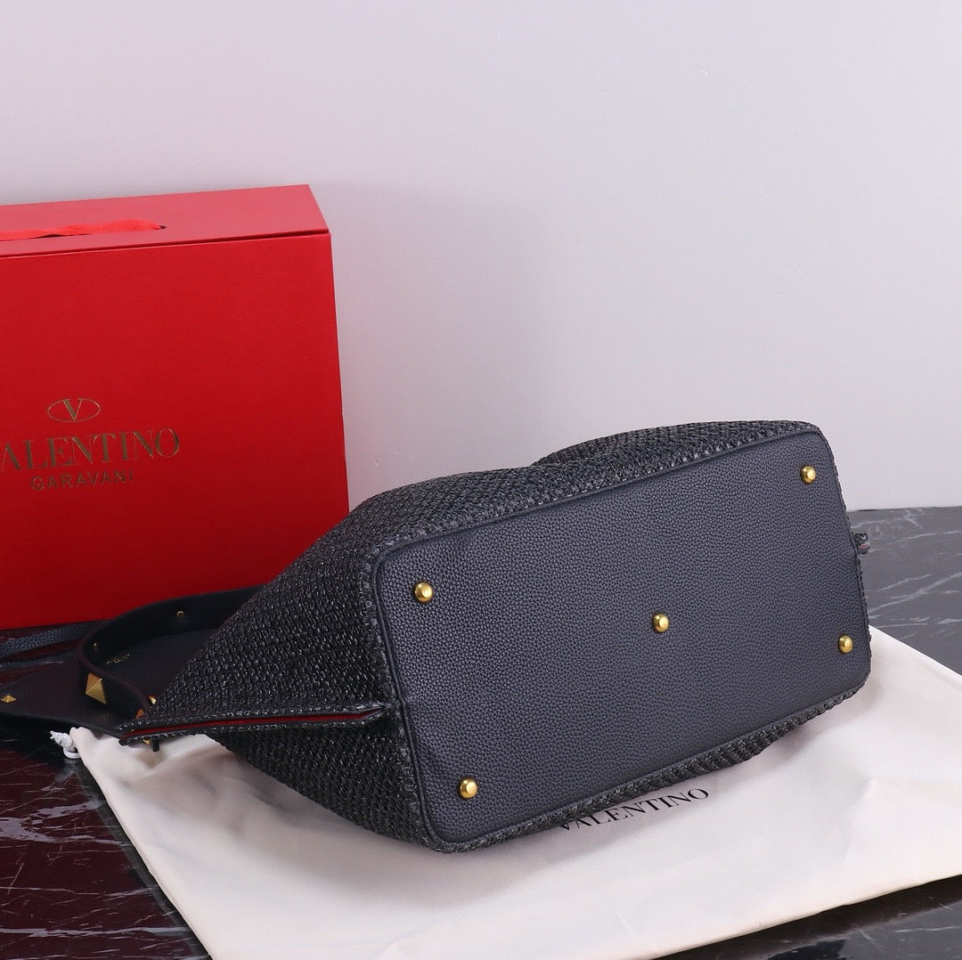 Handwoven Studded Tote Bag