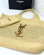 ICARE Natural Raffia Large Handwoven Tote Bag (High quality )