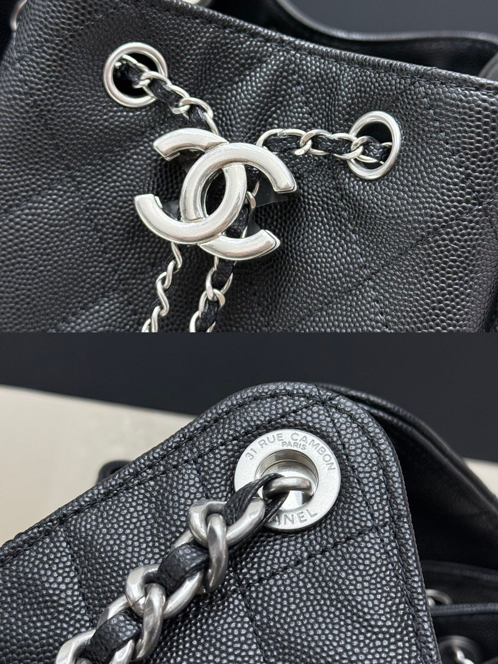Caviar Leather Hobo Bag | 25C | Large | Premium quality|