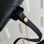 Elegant Black Lambskin Shoulder Tote