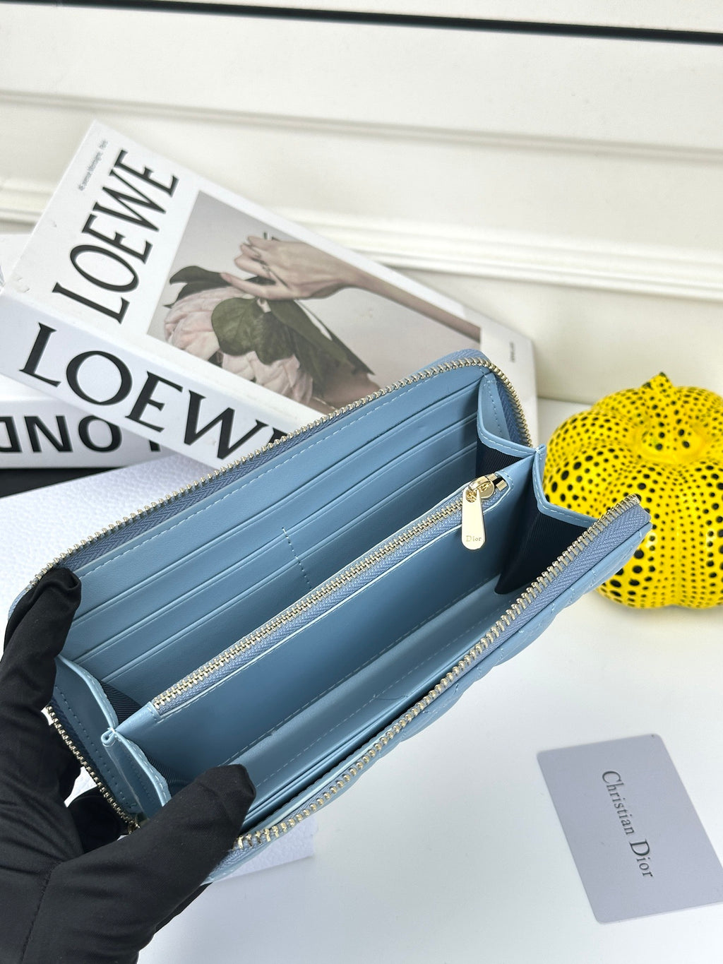 D Bow Logo Card Holder | S2867/ S2866| Lambskin |