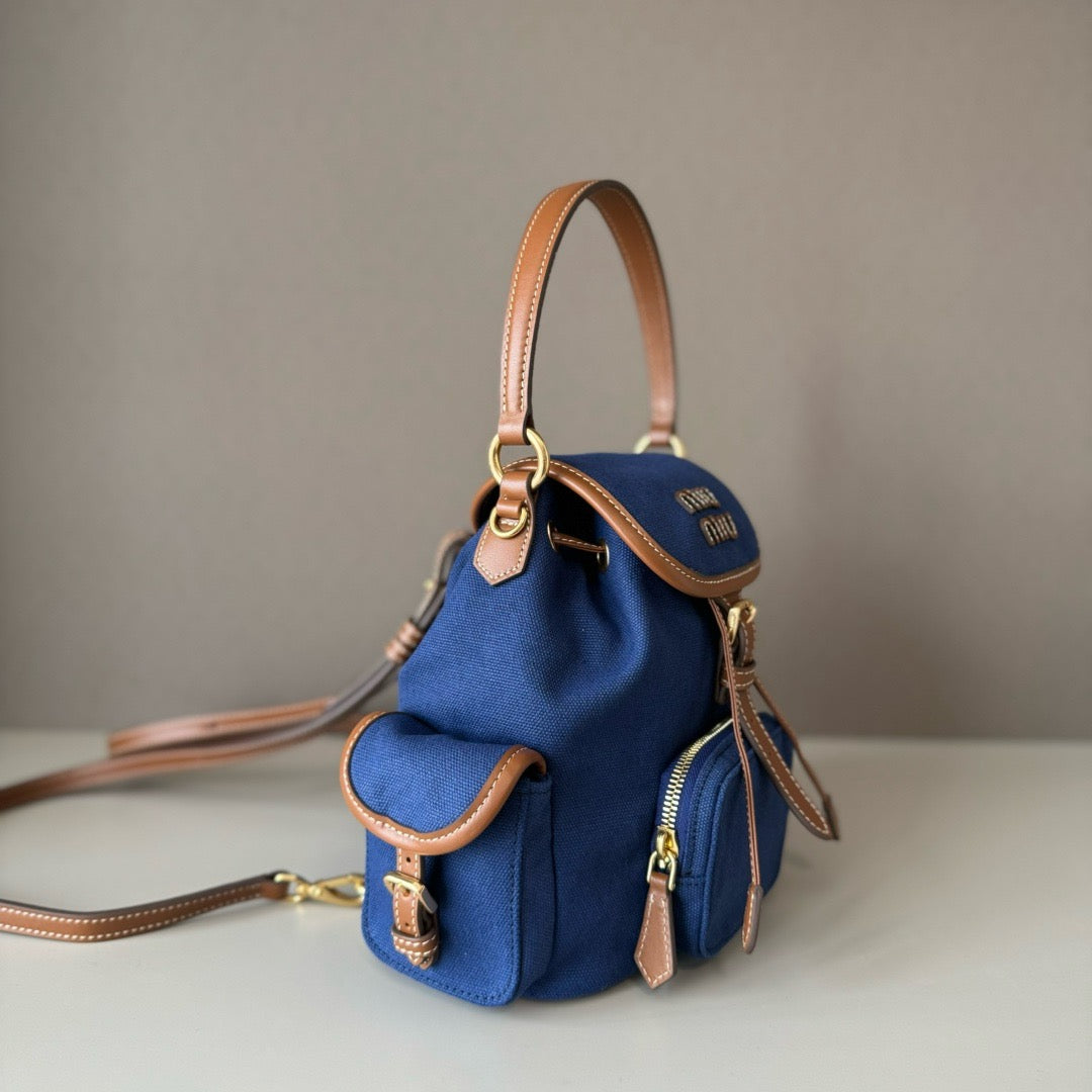 Premium Canvas &  Calfskin College-Style Backpack – JKS