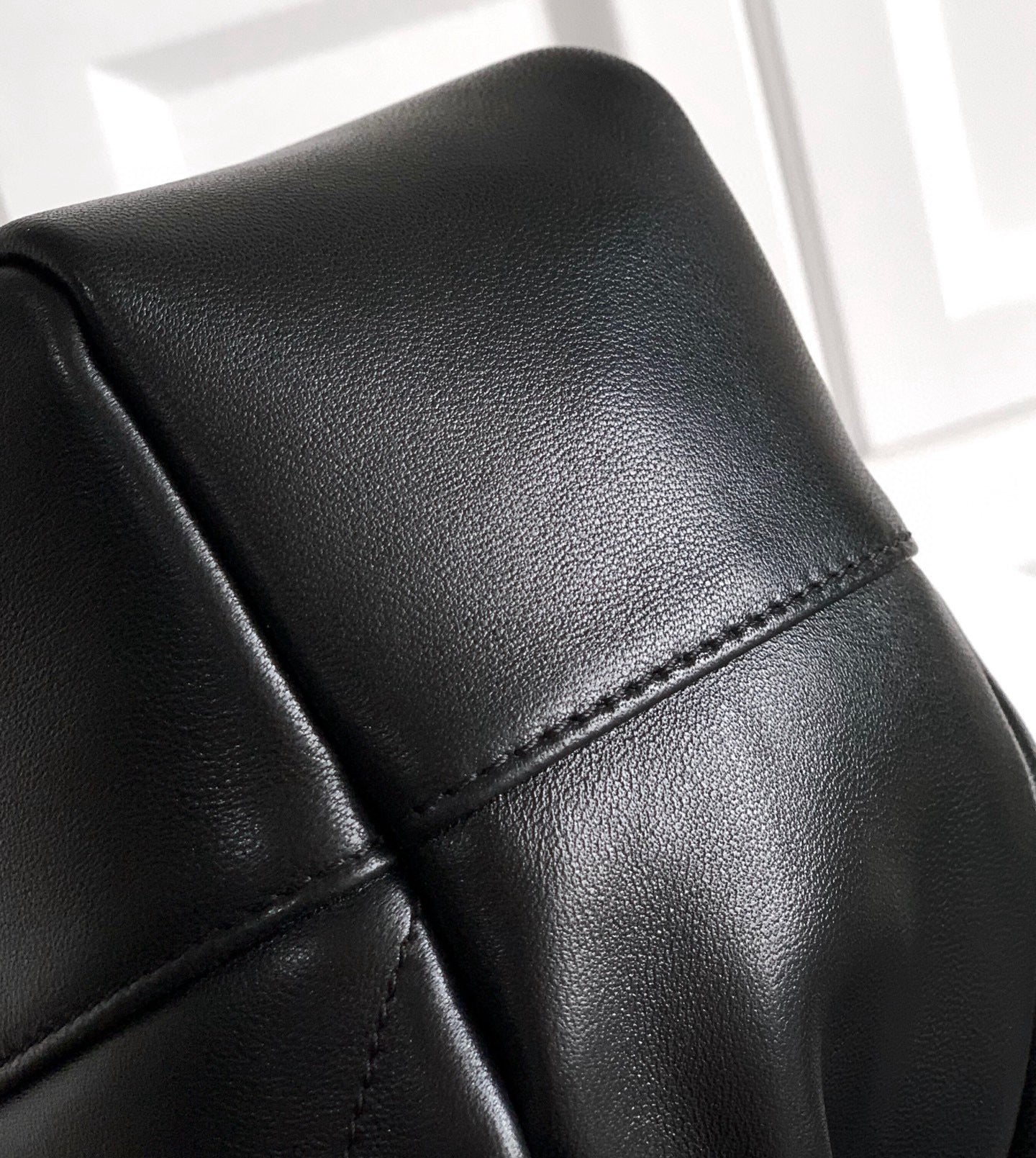 Elegant Black Lambskin Shoulder Tote