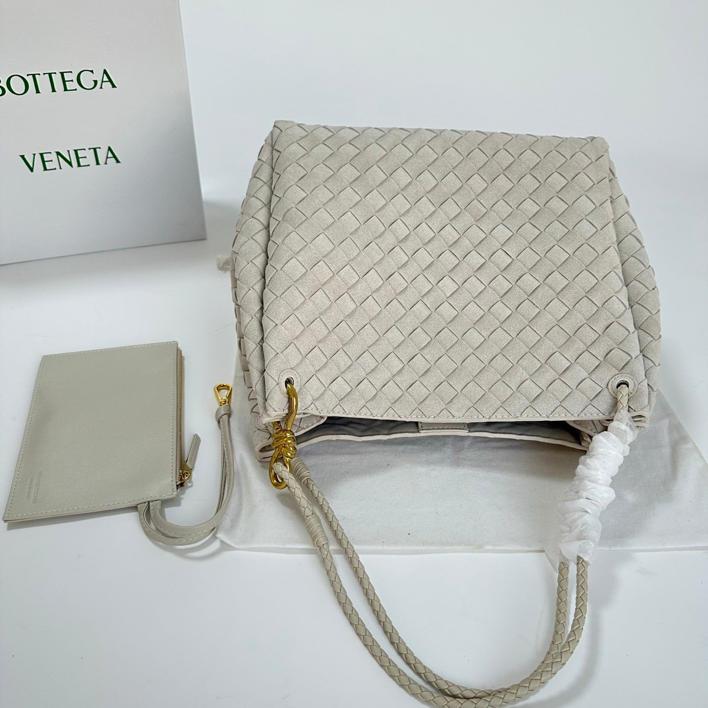 Soft Suede Parachute-Style Woven Bag