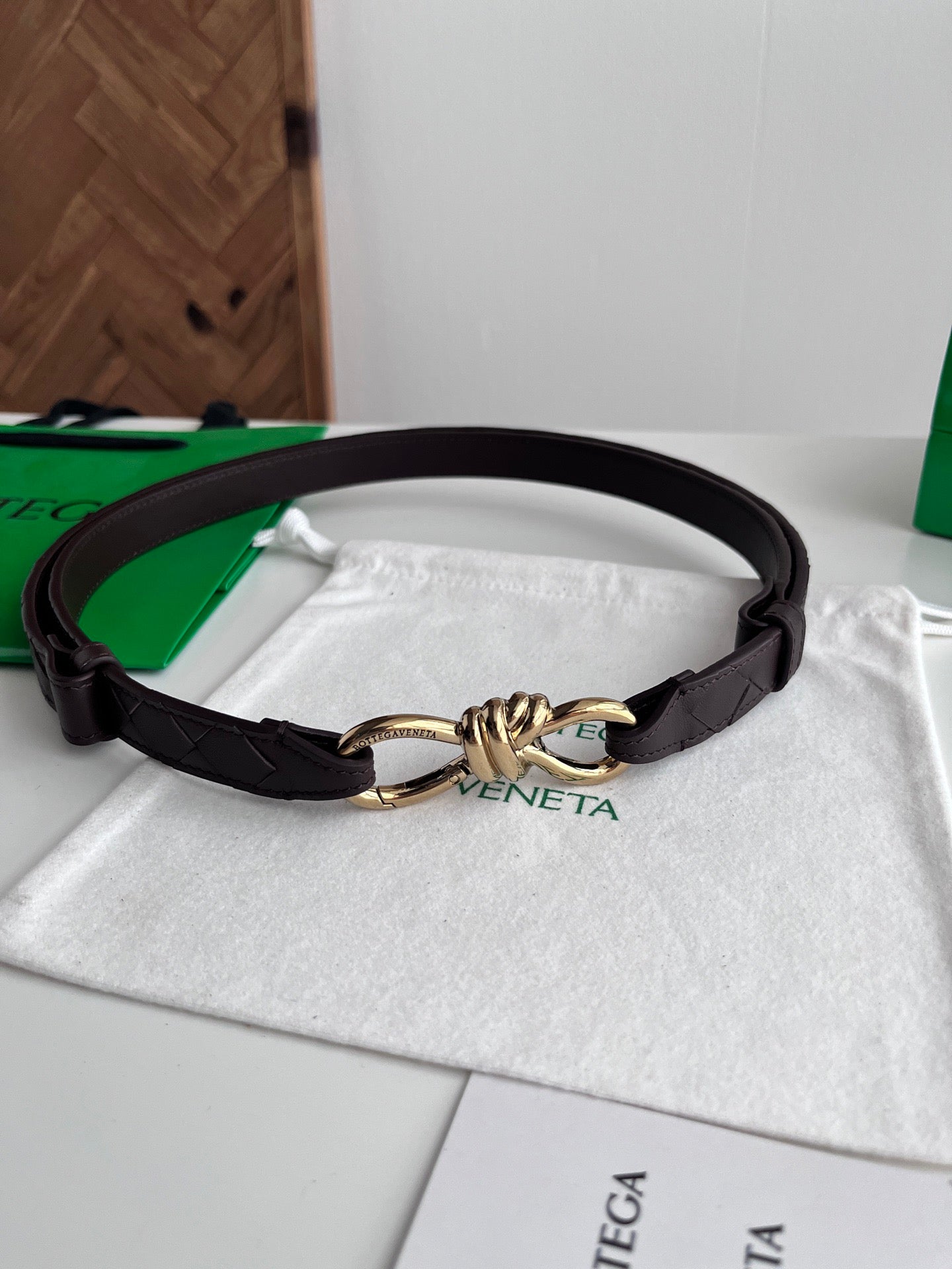 Woven Intrecciato Belt | Knot Buckle | 2.0cm | 2026