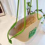 Embroidered Woven Straw Tote Bag – Versatile & Spacious