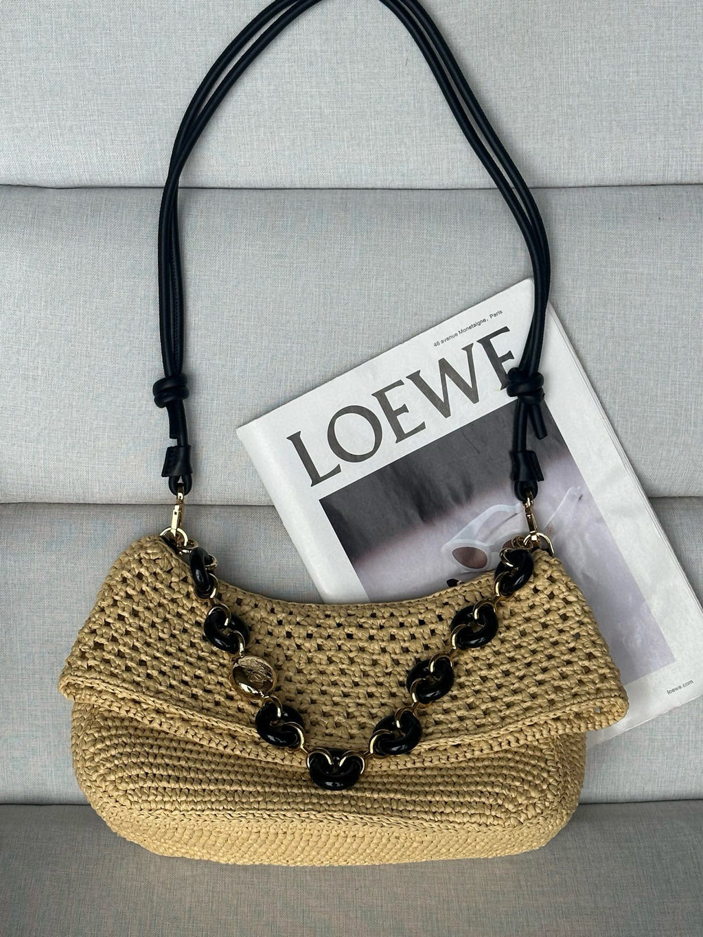 Woven Straw Bag | 7019A | Chain Strap (Premium Quality )