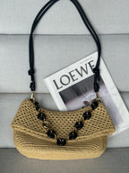 Woven Straw Bag | 7019A | Chain Strap (Premium Quality )