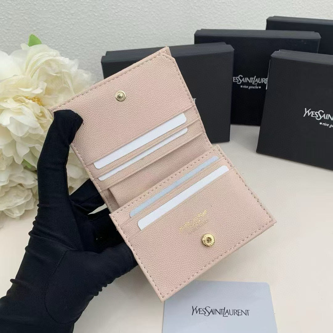 Y Compact Leather Bi-Fold Wallet