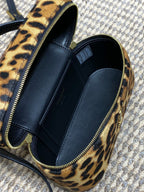 Leopard-Effect Leather Vanity Bag (Premium Quality)