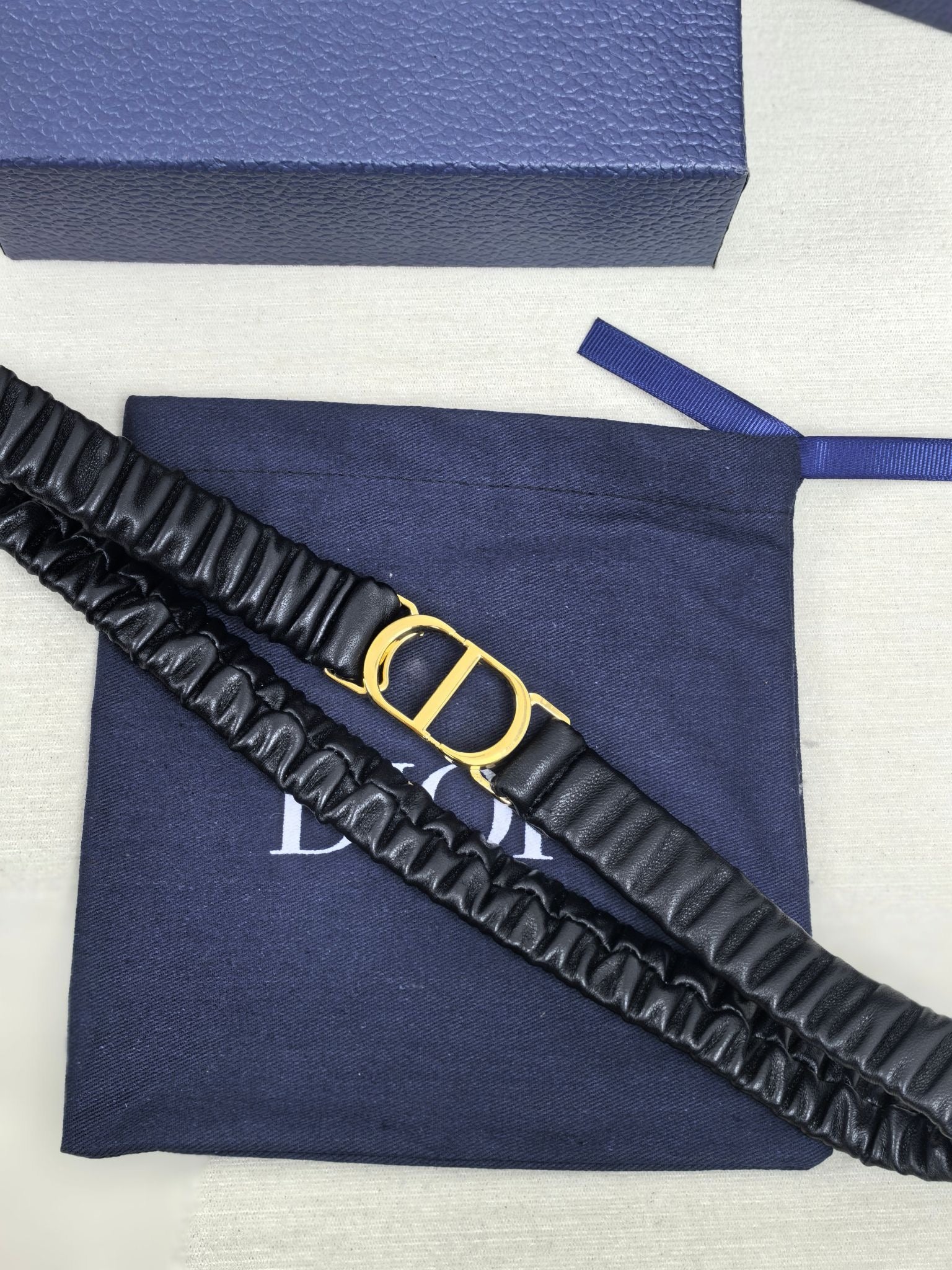 Gold Buckle Elastic Waist Belt