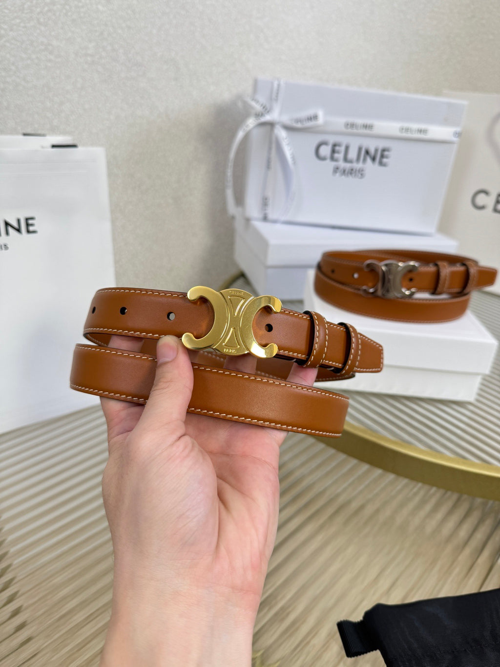 Triomphe Buckle Belt — 25mm