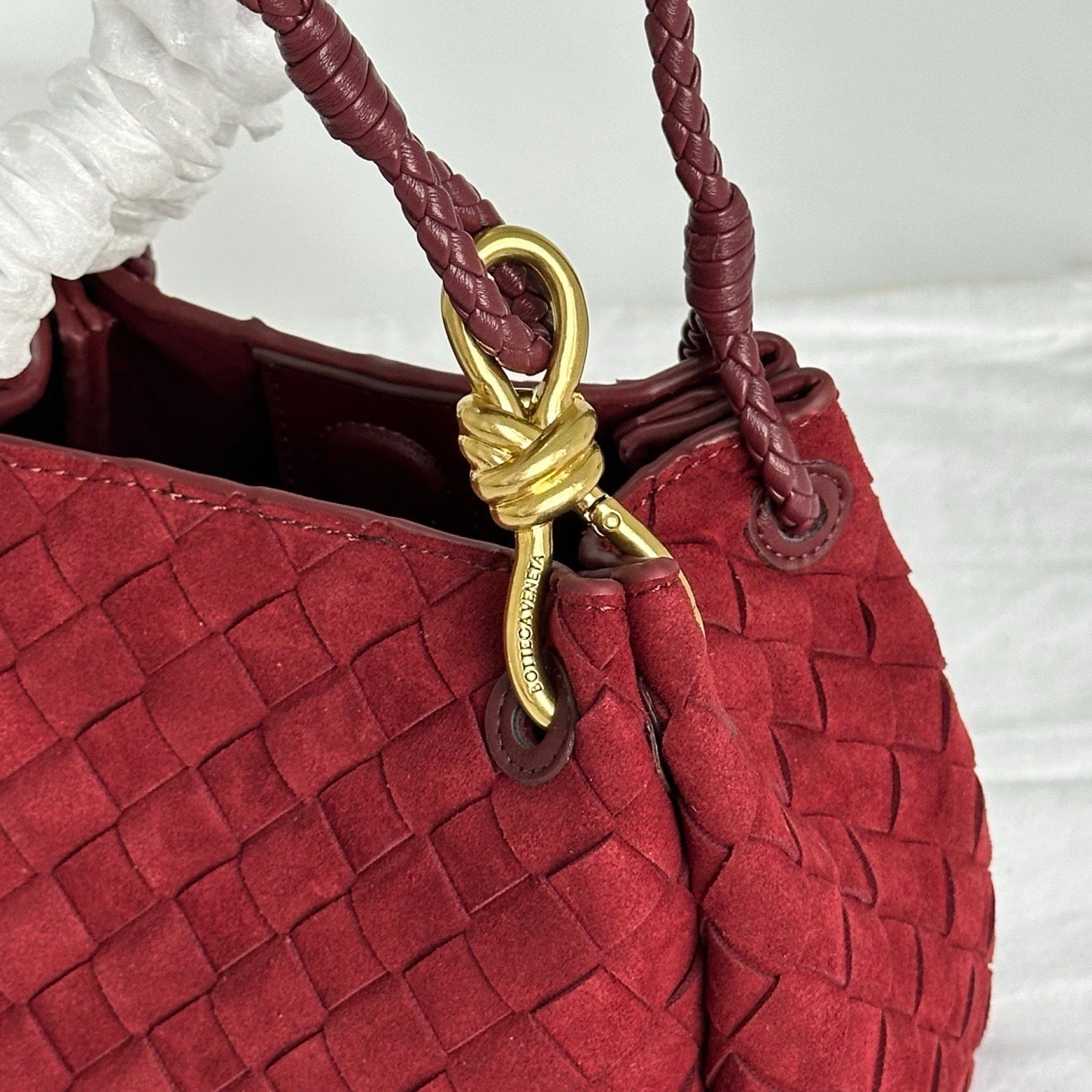 Soft Suede Parachute-Style Woven Bag