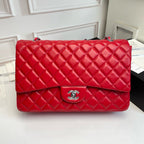 Maxi Quilted Flap Bag in Lambskin — 33cm