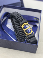 Gold Buckle Elastic Waist Belt