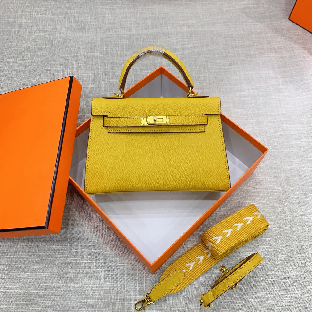 Kelly Palm-Grain Leather Structured Handbag