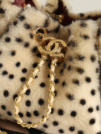 Spotted leopard plush Hobo bag (Premium quality )