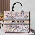 D Elegant Oversized Embroidered Tote Bag