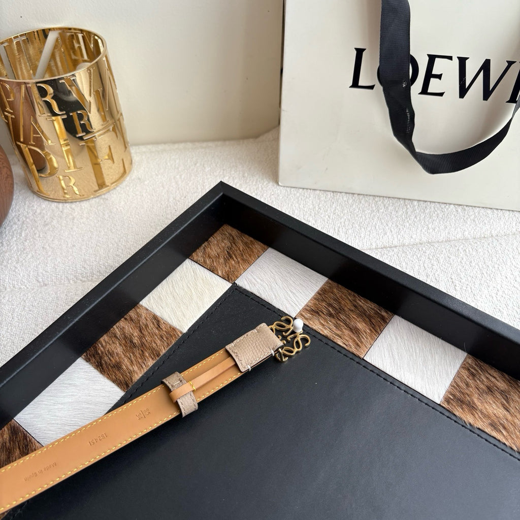 Anagram Buckle Leather Belt