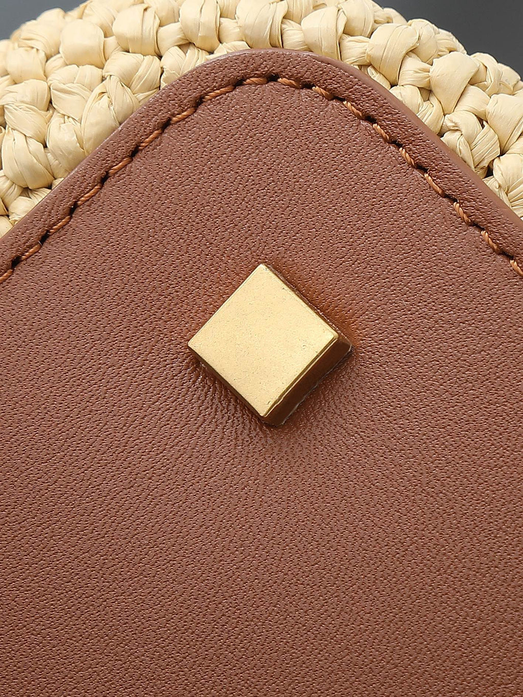 Raffia Woven Bucket Bag | Beige | Calfskin Trim (Premium quality)