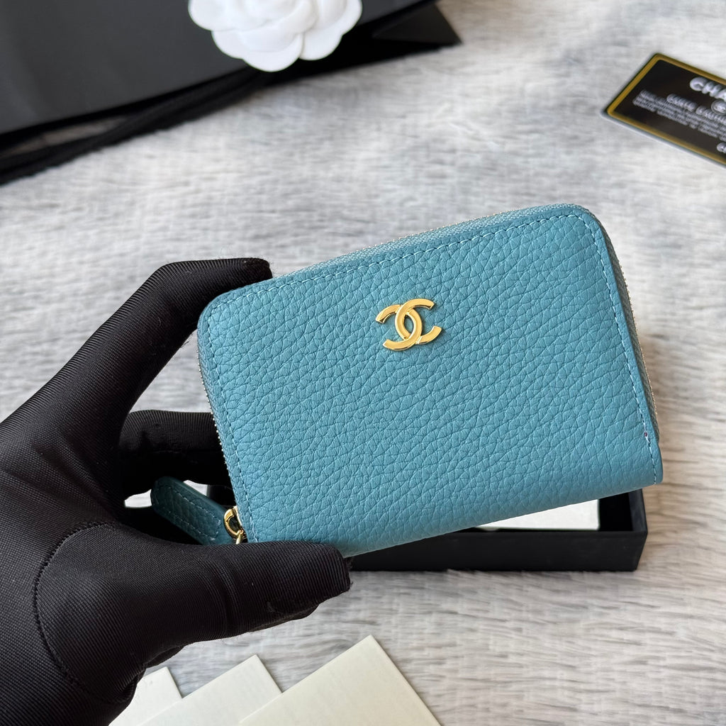 Lychee-Grain Zip Coin Purse (Premium Quality)
