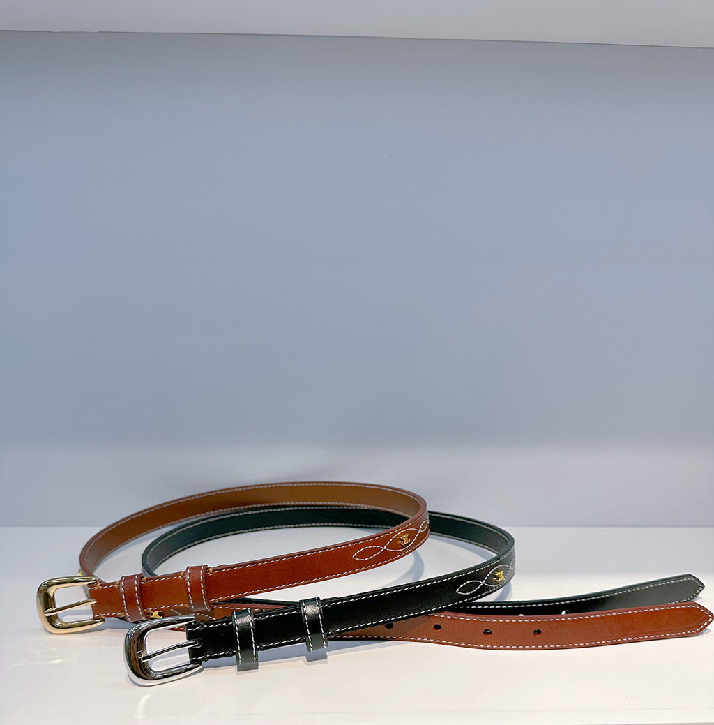 C Women's Belt – Handmade Tanneries Haas Novonappa Leather, Vintage French Style